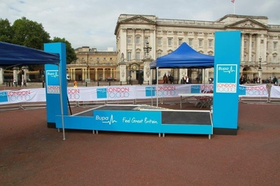 LPTENT outside Buckingham Palace for the London Marathon