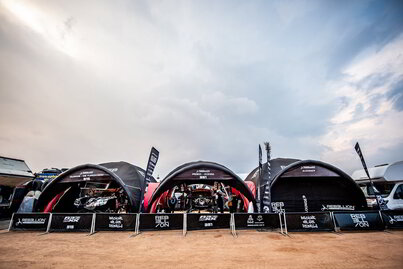 Inflatable paddock tent for Rebellion Dakar Team