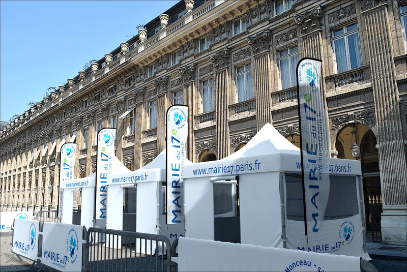 3x3 folding event stall for Paris' council. 