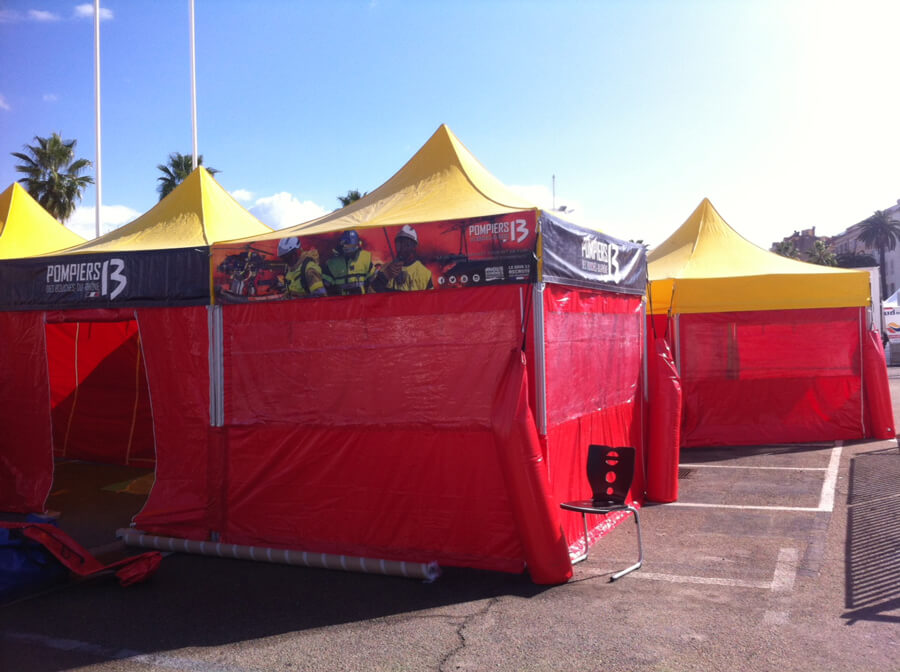 Custom printed pop up gazebo for firefighter tent