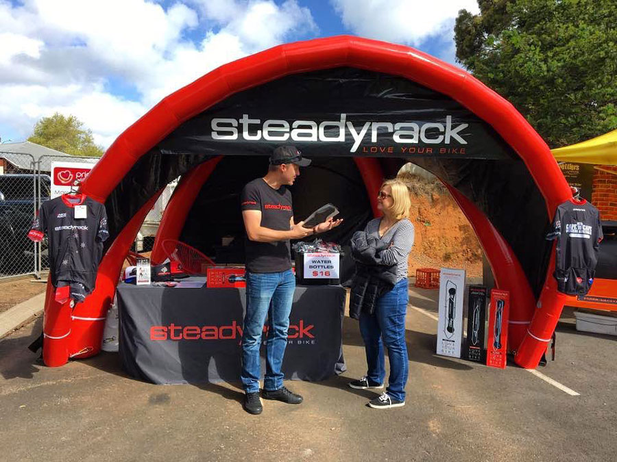 SteadyRack's promotional inflatable dome AirMonster 4x4m.
