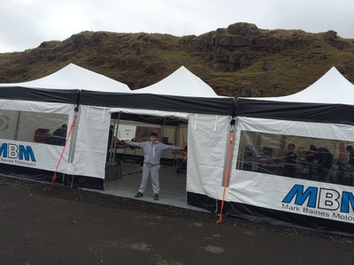 The largest 4x8m karting awning set up for Mark Baines Motorsport