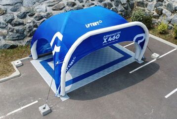 Inflatable printed gazebo for beach event