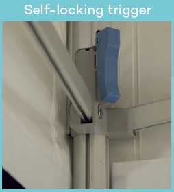 Sekf-locking trigger pop-up marquee