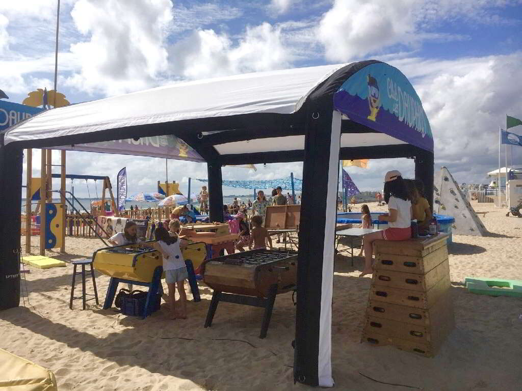 Inflatable printed gazebo for beach event