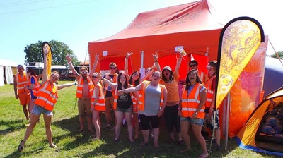 Tangerine Fields pop-up gazebo at Isle of Wight festival