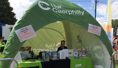 Visit Caerphilly and see our 3x3m printed inflatable gazebo